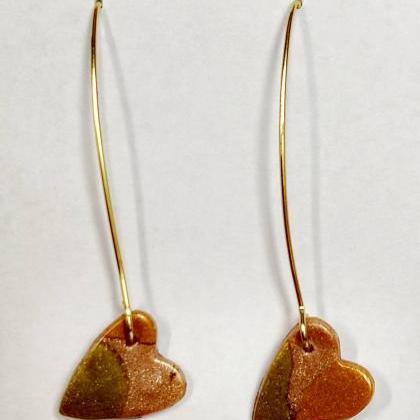 Clay heart earrings clay earrings c..