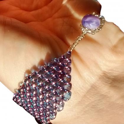 beaded bracelet bracelet purple blu..