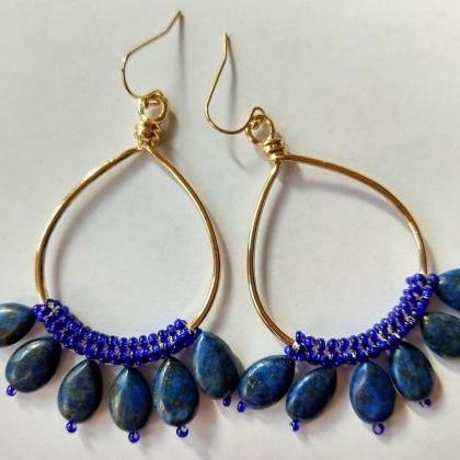 Lapis Lazuli Earrings Beaded Earrings Lapis Lazuli..