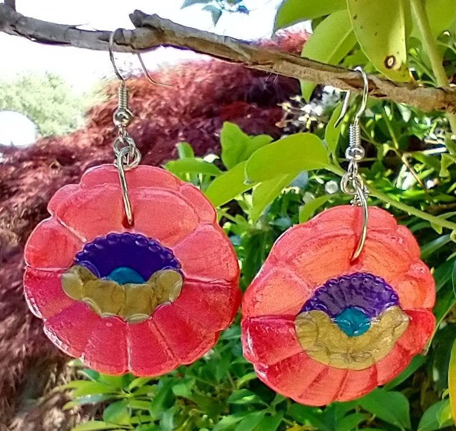 Flower Earrings Floral Earrings Botanical Earrings Polymer Clay Polymer Clay Earrings Clay Earrings Polymer Clay Jewelry Boho Chic Aesthetic