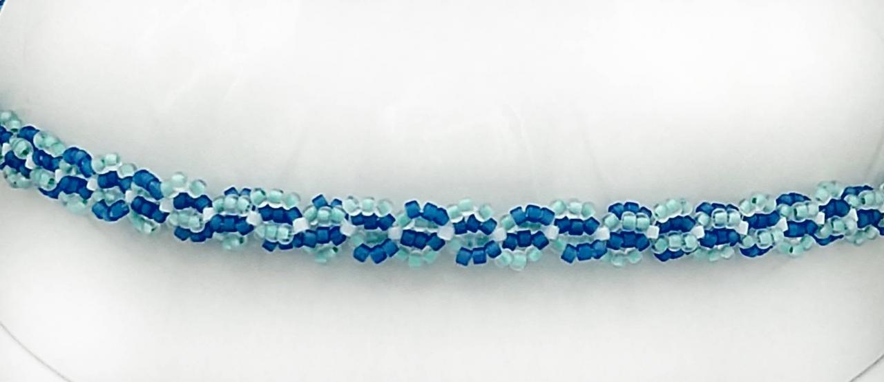 Blue Beaded Choker Beaded Collar Beaded Necklace Aesthetic Choker