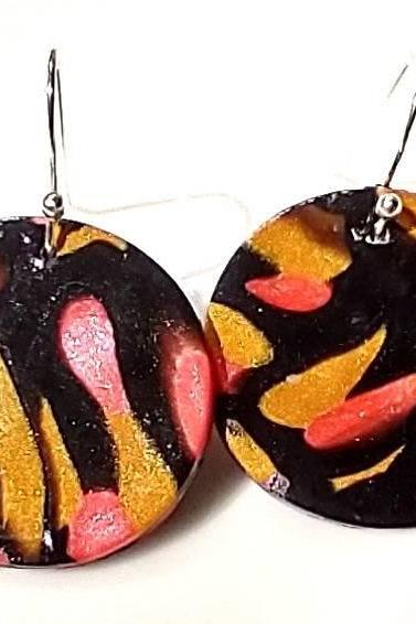 Polymer clay earrings Aesthetic earrings Boho Boho chic Statement earrings Unique earrings Polymer clay jewelry Clay earrings aesthetic