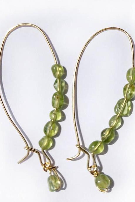 Peridot earwires peridot earrings peridot jewelry green earrings green jewelry August birthstone earrings August birthday gift