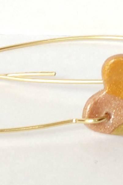 Clay heart earrings clay earrings clay jewelry polymer clay jewelry polymer clay earrings heart earrings gold copper heart