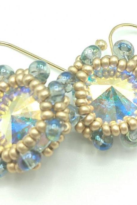 Swarovski Crystal earrings beaded Swarovski Crystal earrings beaded earrings Crystal earrings beaded jewelry Crystal jewelry boho chic.