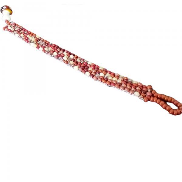 Mushroom bracelet loom bead bracelet bracelet made on bead loom loom beaded bracelet fall bracelet autumn bracelet fall colors